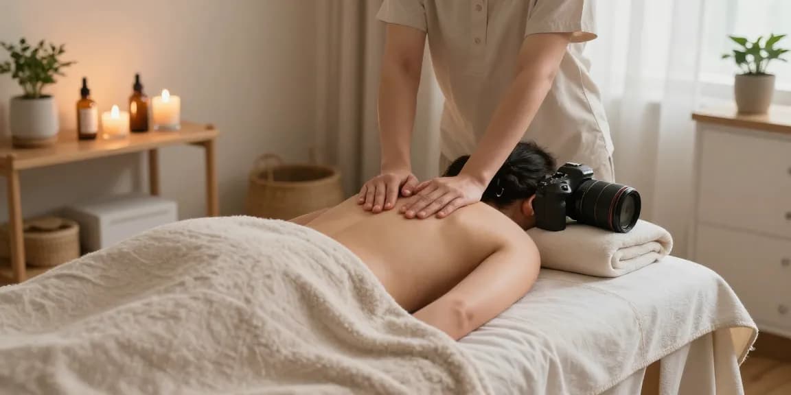 Professional 서대문출장안마 service in a calming home massage environment with soothing elements.