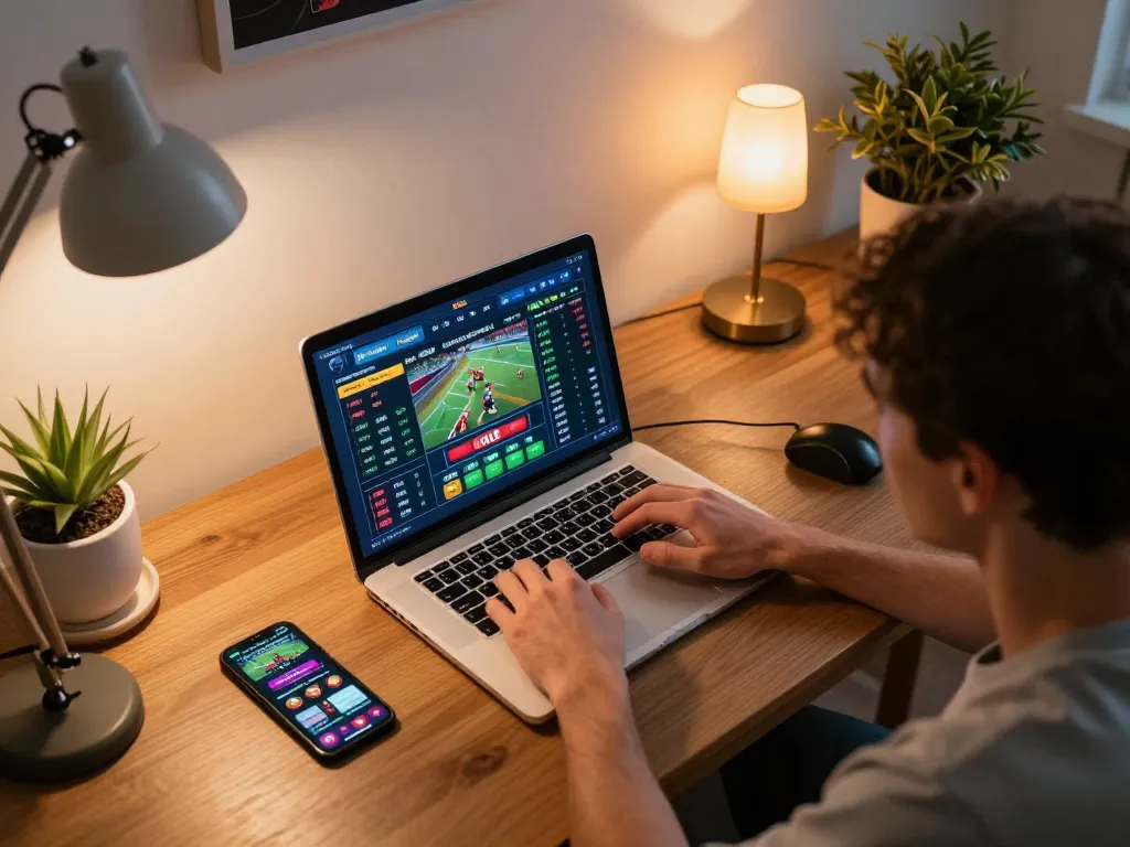 Engaging with nhà cái vb88 through online sports betting on a modern laptop at home