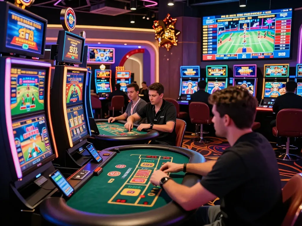 Engaging gaming scene featuring bomwin online casino players enjoying vibrant table games.