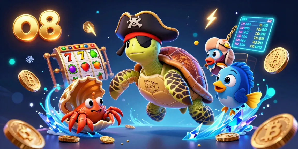 Engage with o8 while enjoying vibrant slots, showcasing treasure-themed elements and cryptocurrency.