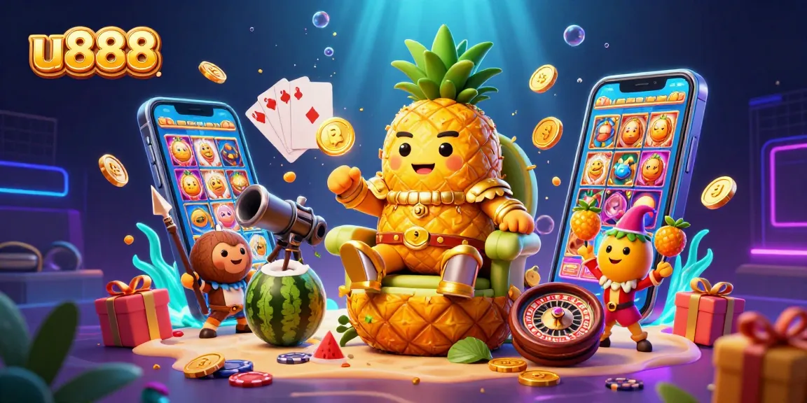 Experience excitement with u888's dynamic 3D casino scene featuring captivating characters and vibrant gaming elements.