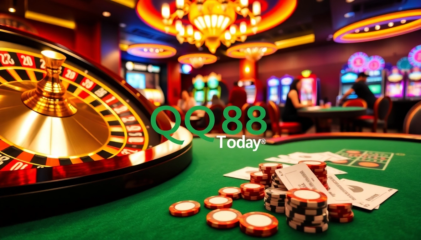 Experience thrilling games at QQ88 Today with engaging casino tables and vibrant slot machines.