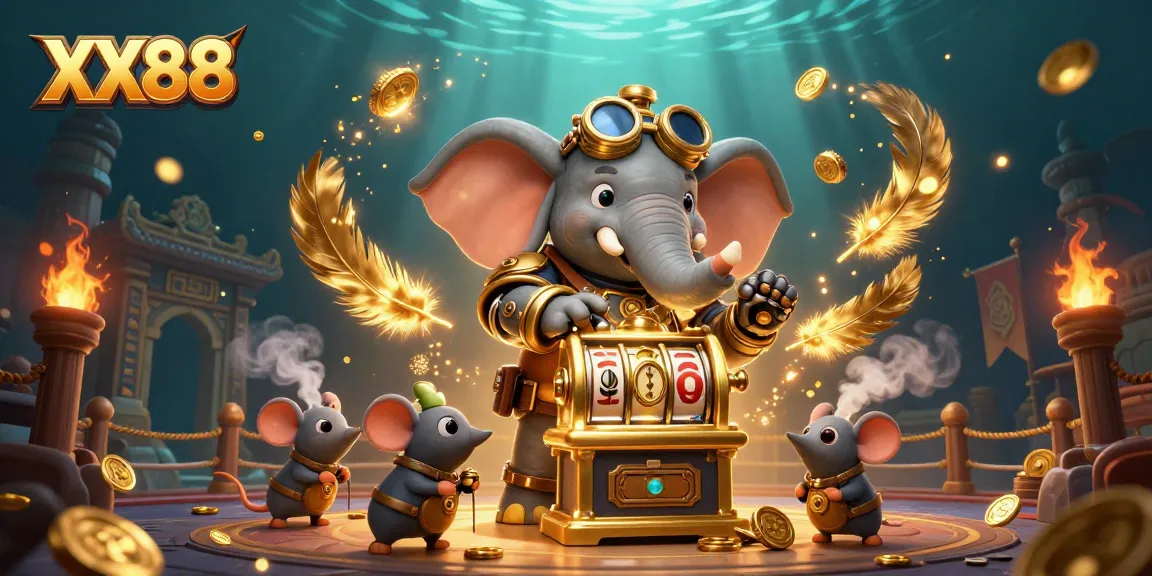 Spin the golden slot machine at XX88 with steampunk elements and vibrant casino atmosphere.