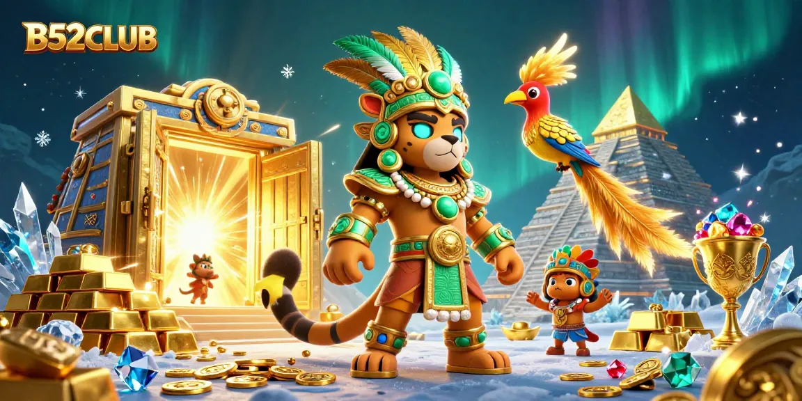 Join the excitement at B52CLUB with this vibrant 3D casino scene filled with treasures and dynamic game elements.