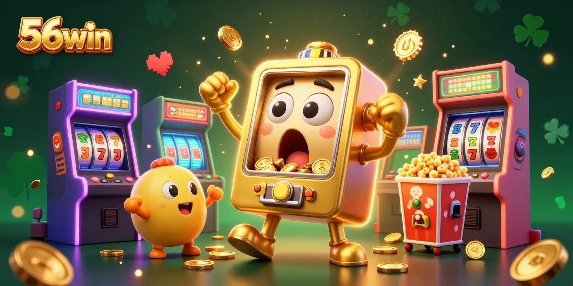 Engage with exciting slots at 56win as the golden slot machine hits a jackpot.