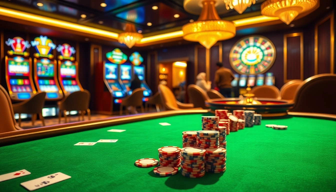 Players enjoying exciting games at Haywin casino, highlighting vibrant slots and luxurious poker tables.