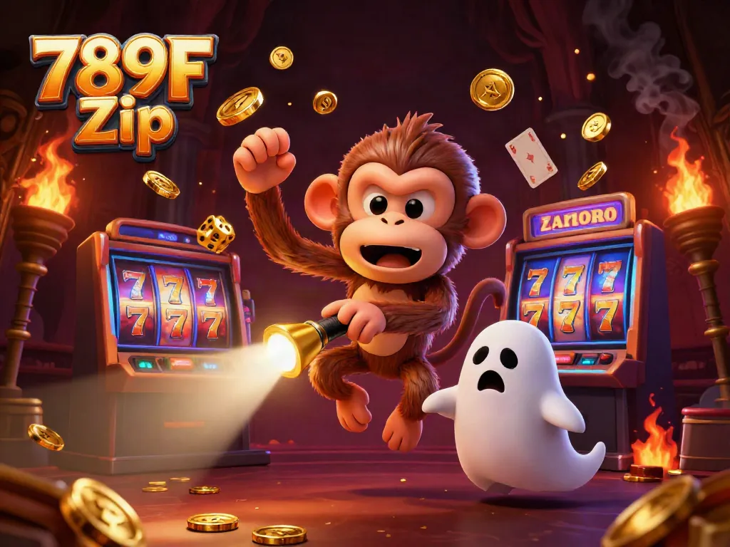 Experience thrilling gameplay with 789F Zip as a magical monkey juggles gold in a haunted casino.
