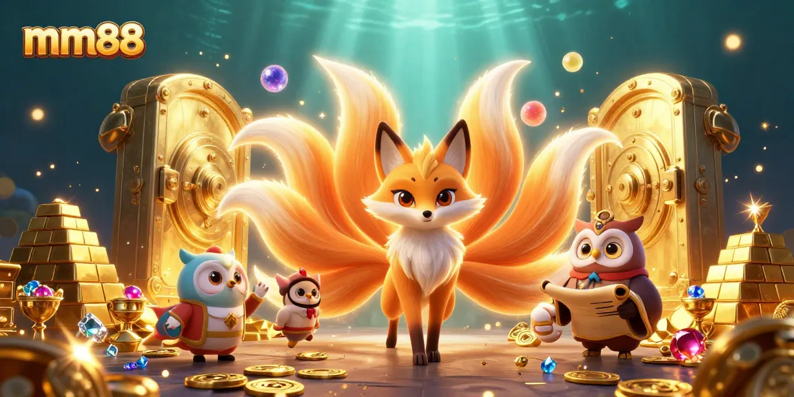 Win big at mm88 with a dazzling scene of fortune featuring a nine-tailed fox and wise owl.