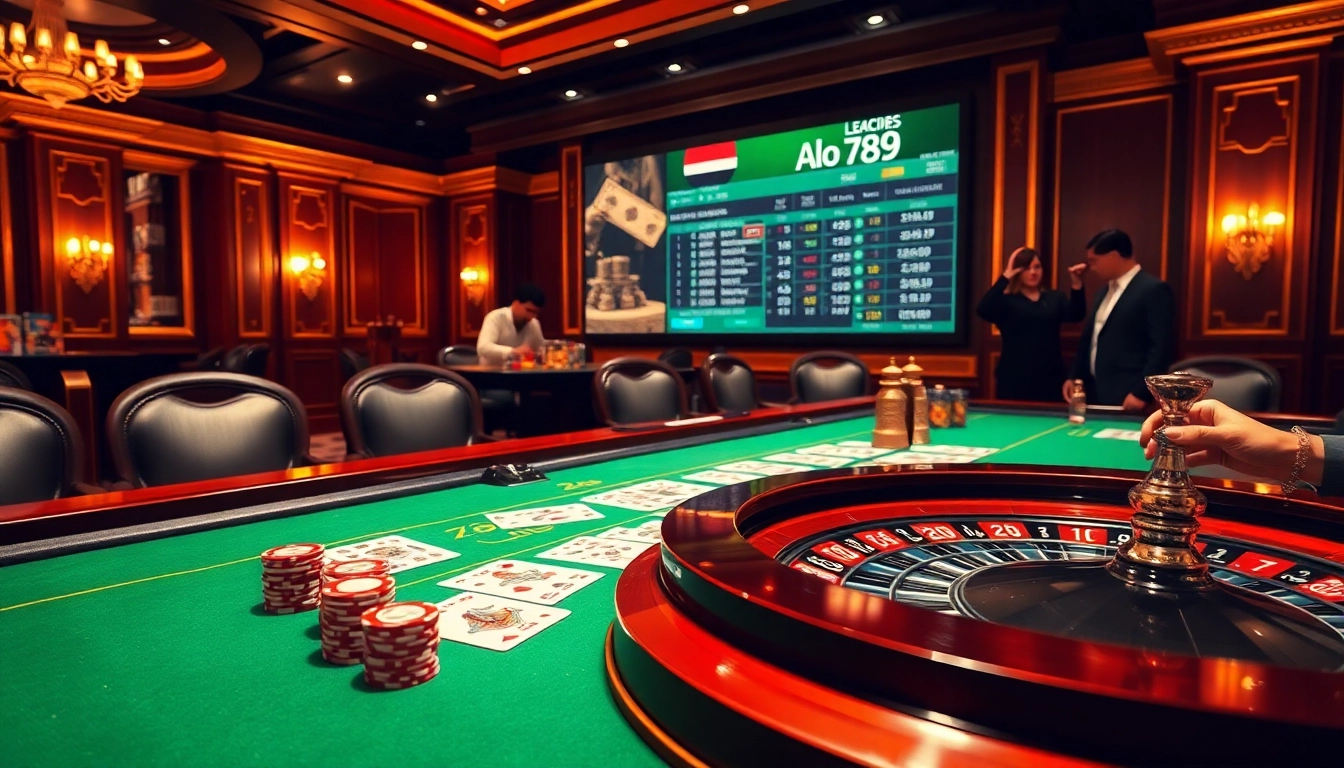Alo 789 immersive poker scene with players at a luxury casino table, showcasing vibrant cards and chips.