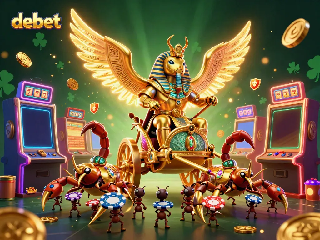 Join the exciting debet experience with golden creatures and slot elements in casino action.