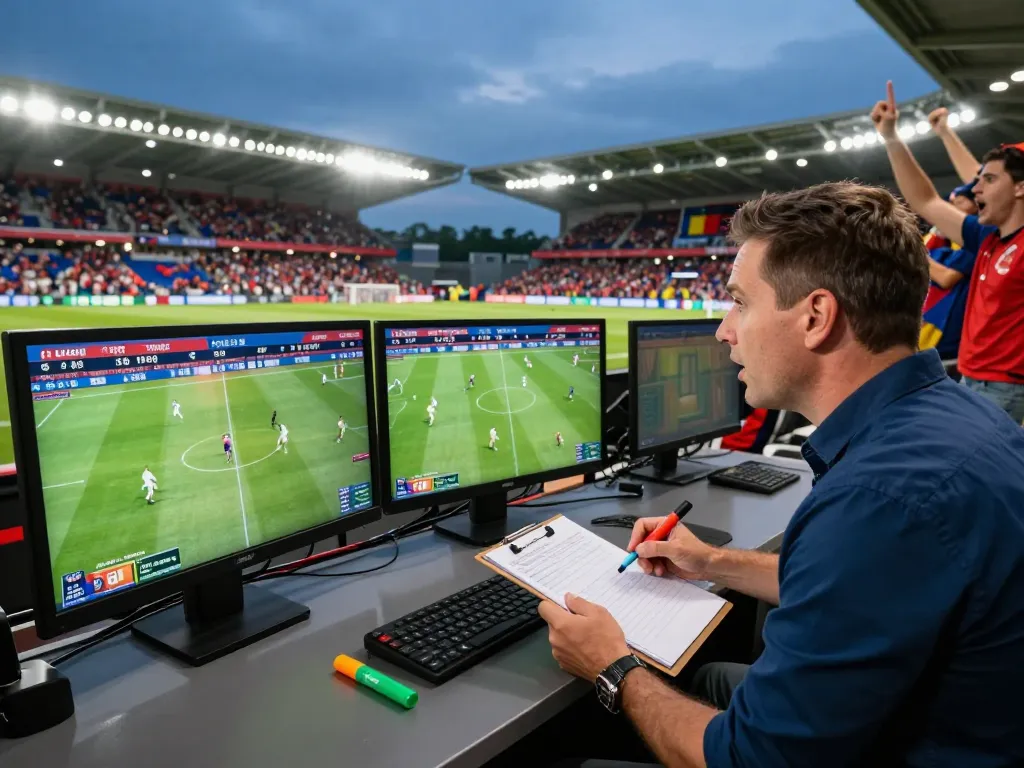 Live sports analysis showcasing ผลบอล and real-time score updates in an exciting atmosphere.