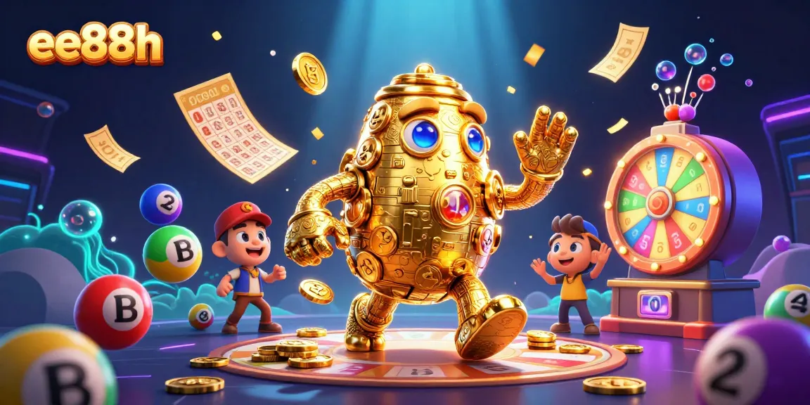 Experience exhilarating gameplay at ee88h with colorful lottery balls, golden tickets, and lively animations.