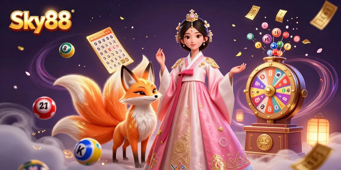 Engage with Sky88’s vibrant gaming scene featuring exciting lottery elements and festive animations.