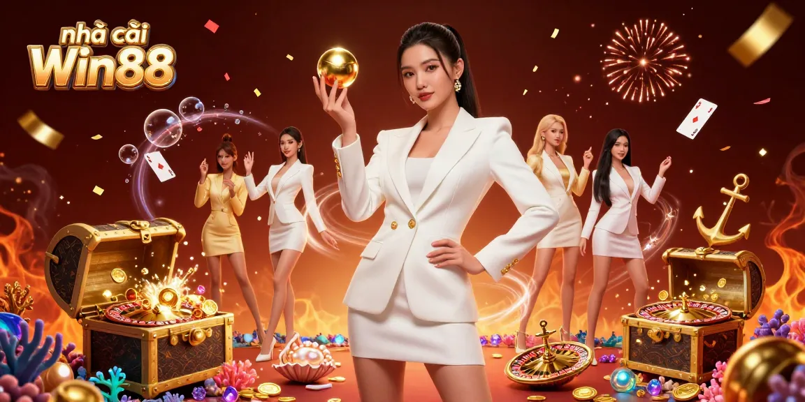 Experience the excitement at nhà cái Win88 with a glamorous roulette scene filled with golden treasures.