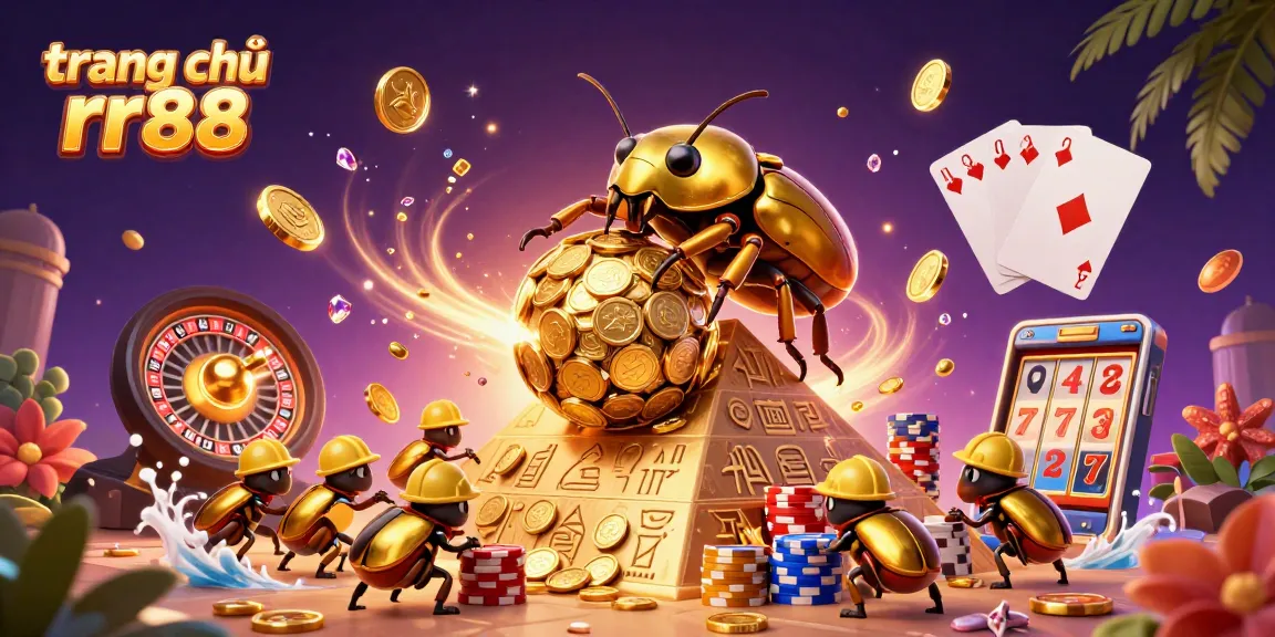 Experience the exciting world of gambling at trang chủ rr88 with golden coins and powerful creatures.