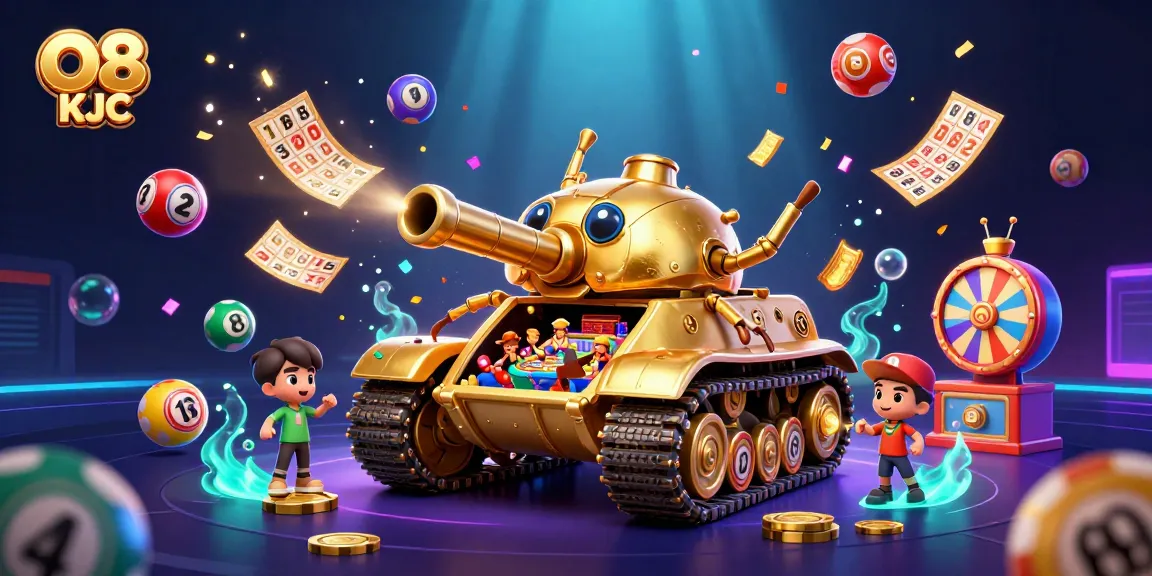 Experience O8 KJC with a vibrant scene of an enchanting mini casino and lively game elements.