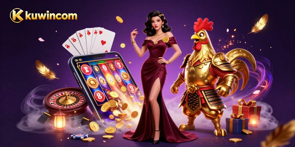 Join the thrill at kuwincom with an exciting casino adventure featuring glamorous characters and engaging gaming elements.