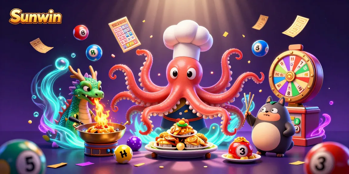 Experience thrilling games at Sunwin with colorful lottery elements and vibrant 3D characters.