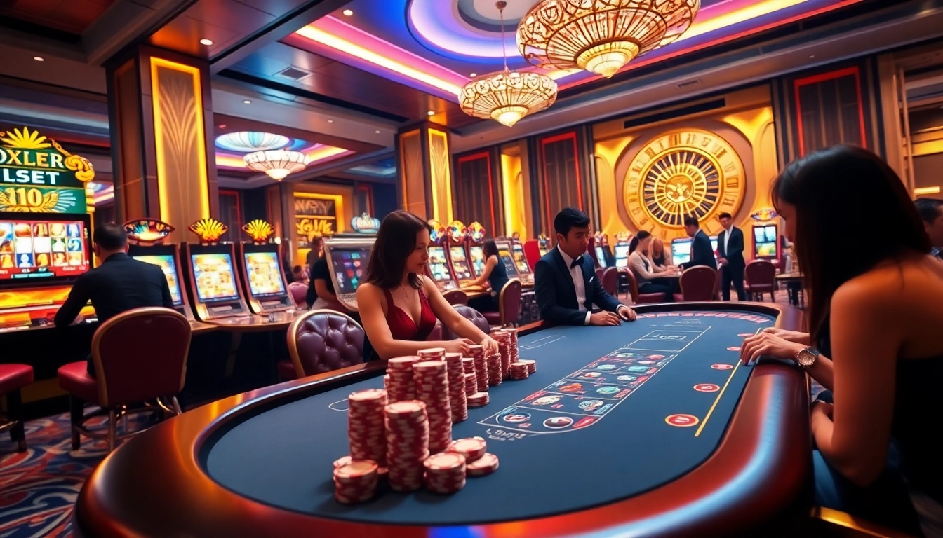 Experience the excitement at Nhà cái OXBET with vibrant gambling games and a luxurious casino ambiance.