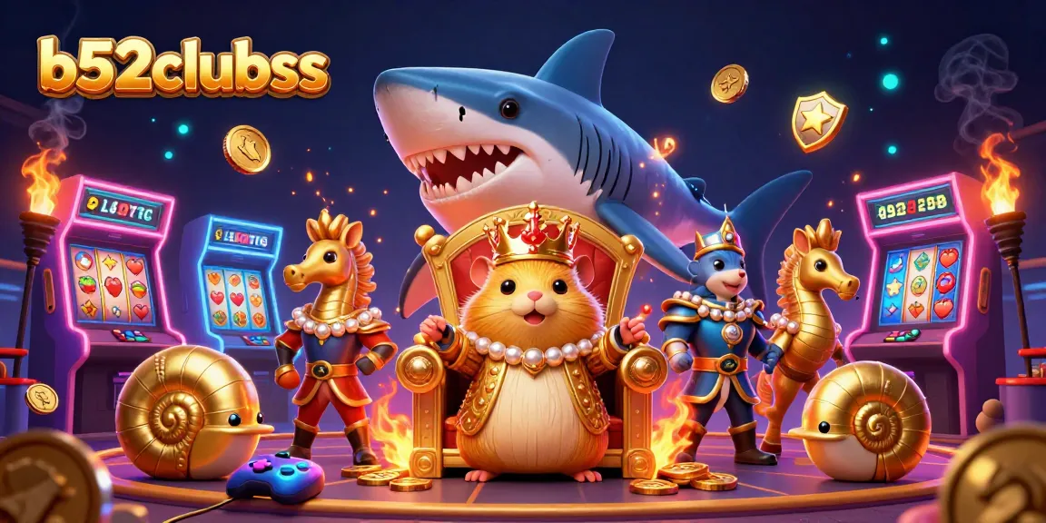 Experience thrilling gaming with b52clubss featuring the golden hamster king and vibrant casino elements.