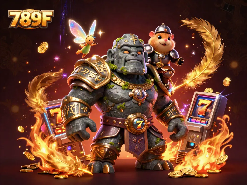 Experience excitement and rich gameplay with 789F featuring a stone golem, fairy, and hamster knight.