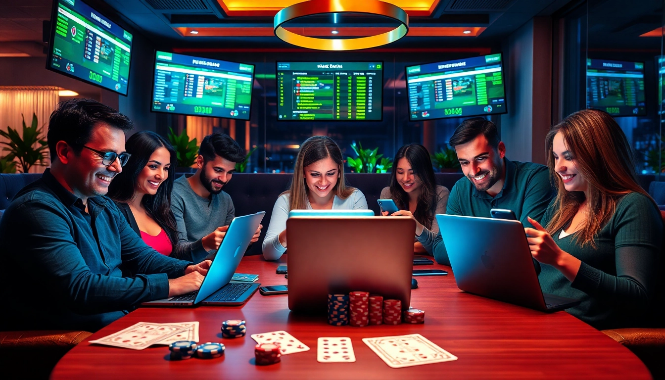 Exciting online betting scene showcasing sbobet.dance with diverse players enjoying a vibrant gaming atmosphere.