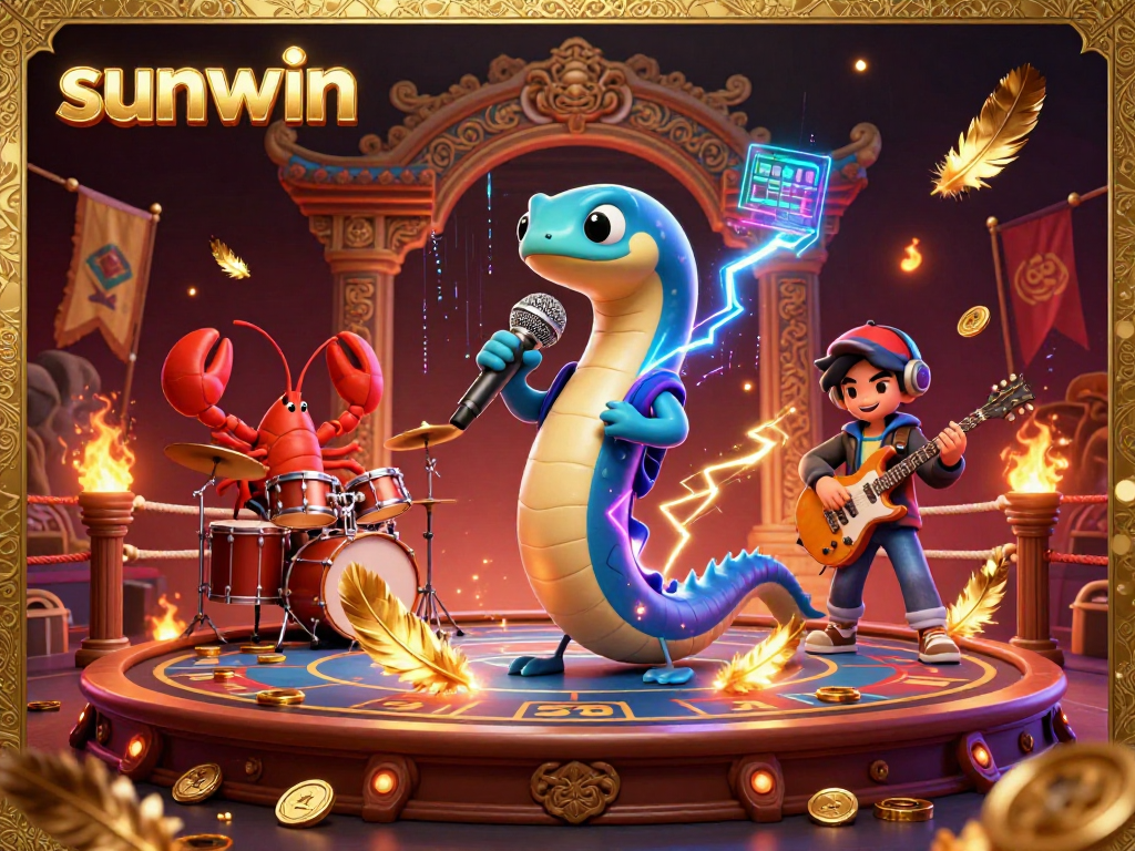 Experience thrilling performances at sunwin's underwater casino with lively electric eel musicians.