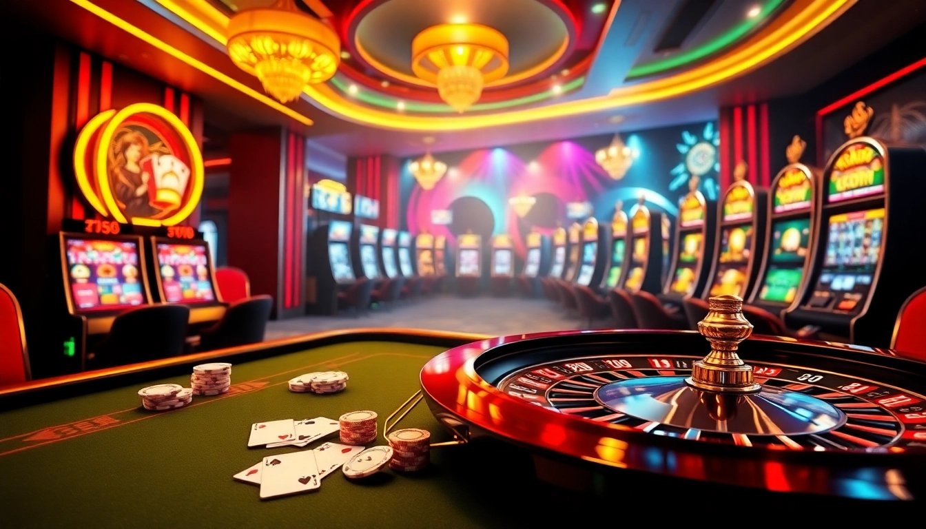 Experience the excitement of betting on hello88 com with vibrant casino visuals showcasing tables, cards, and slot machines.