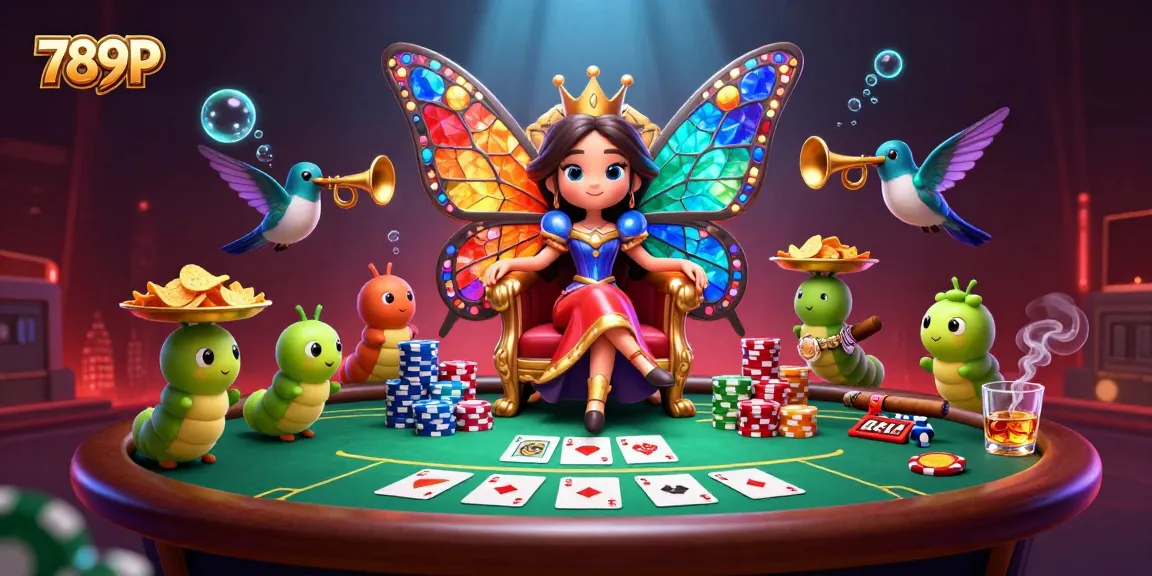 Engage with 789P at an exotic casino, showcasing vibrant creatures and poker elements.
