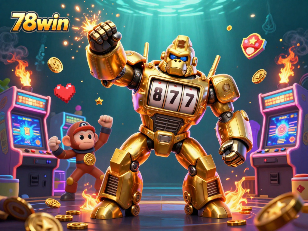 Experience thrilling gameplay at 78win with a vibrant casino illustration featuring explosive action.