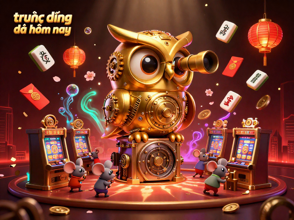Experience trực tiếp bóng đá hôm nay and enjoy vibrant casino action with detailed 3D illustration.