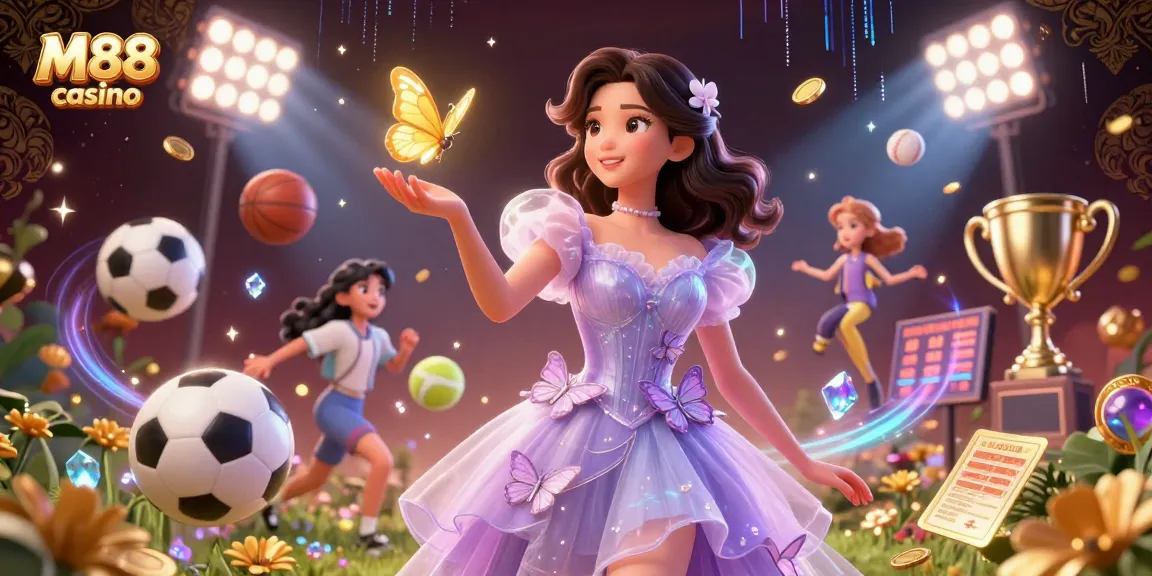 M88 casino attracts players with a vibrant scene of games, sports elements, and rich visuals.