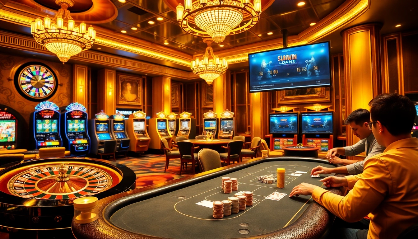 Engage with thrilling casino experiences at sunwin.loans, showcasing roulette and poker excitement.