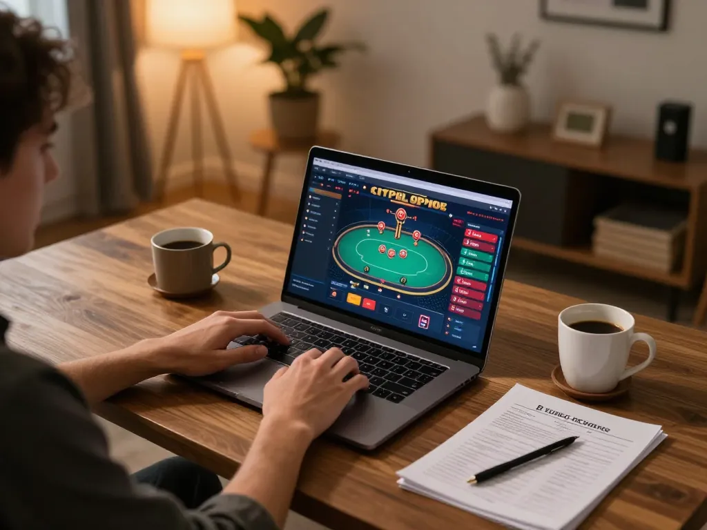 Engaging with online casino games at nhà cái lv88 from a stylish home setup.
