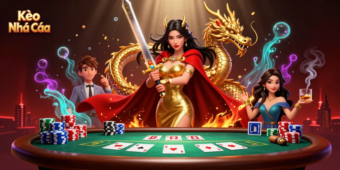 Bet on Kèo Nhà Cái with skilled gamers amidst vibrant poker elements and rich casino atmosphere.