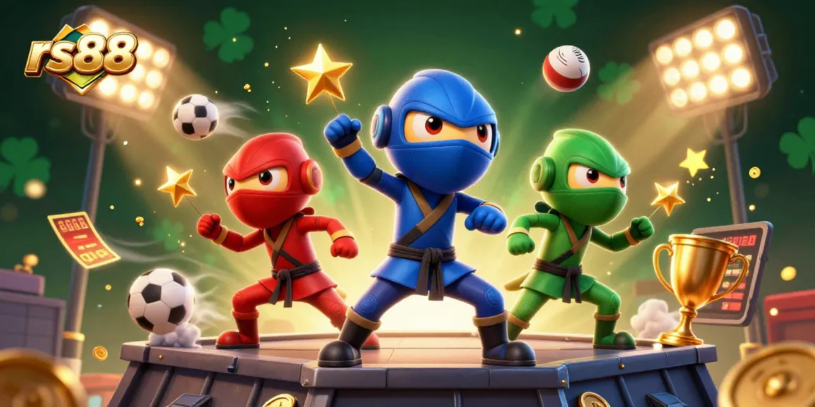 Join the rs88 betting action with ninja chameleons poised for victory amidst vibrant casino elements.