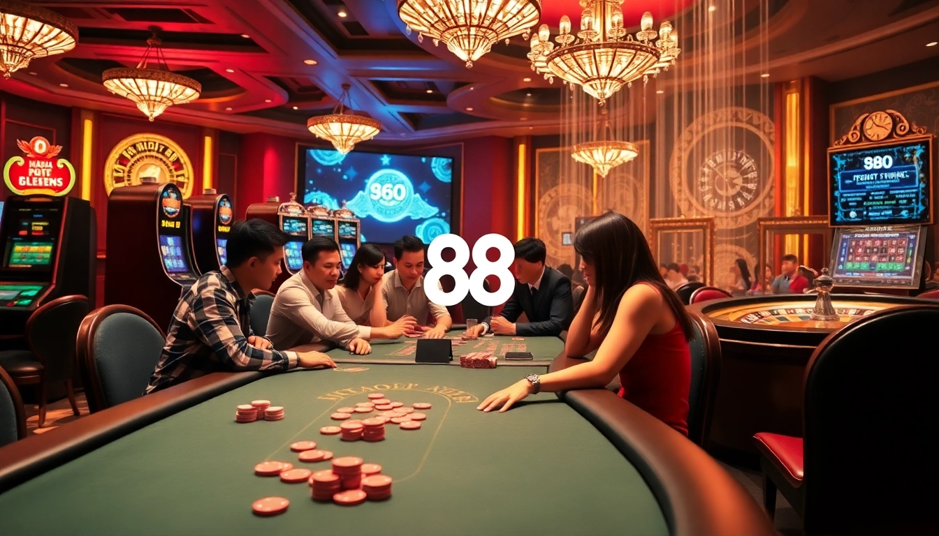 Experience the thrill of betting at nhà cái ee 88 with vibrant casino tables and exciting games.