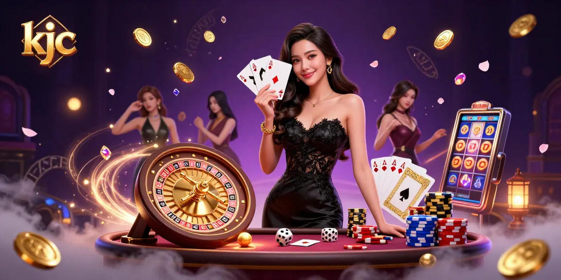 Experience thrilling gaming at KJC with an elegant player ready to win at the casino.