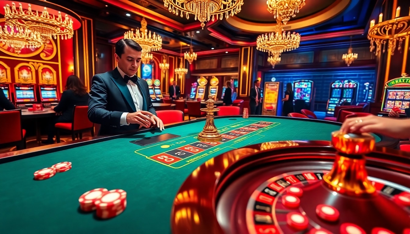 Experience excitement at 88aa1.org as players engage with luxury casino tables.