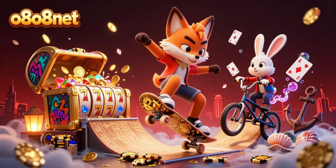 Join the action at o8o8net with a vibrant 3D illustration of casino gaming excitement.