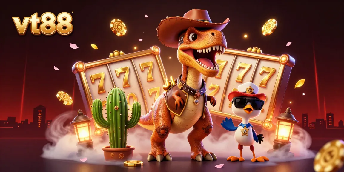 Experience vt88's exciting slots action with a vibrant casino scene featuring engaging characters and dynamic game elements.