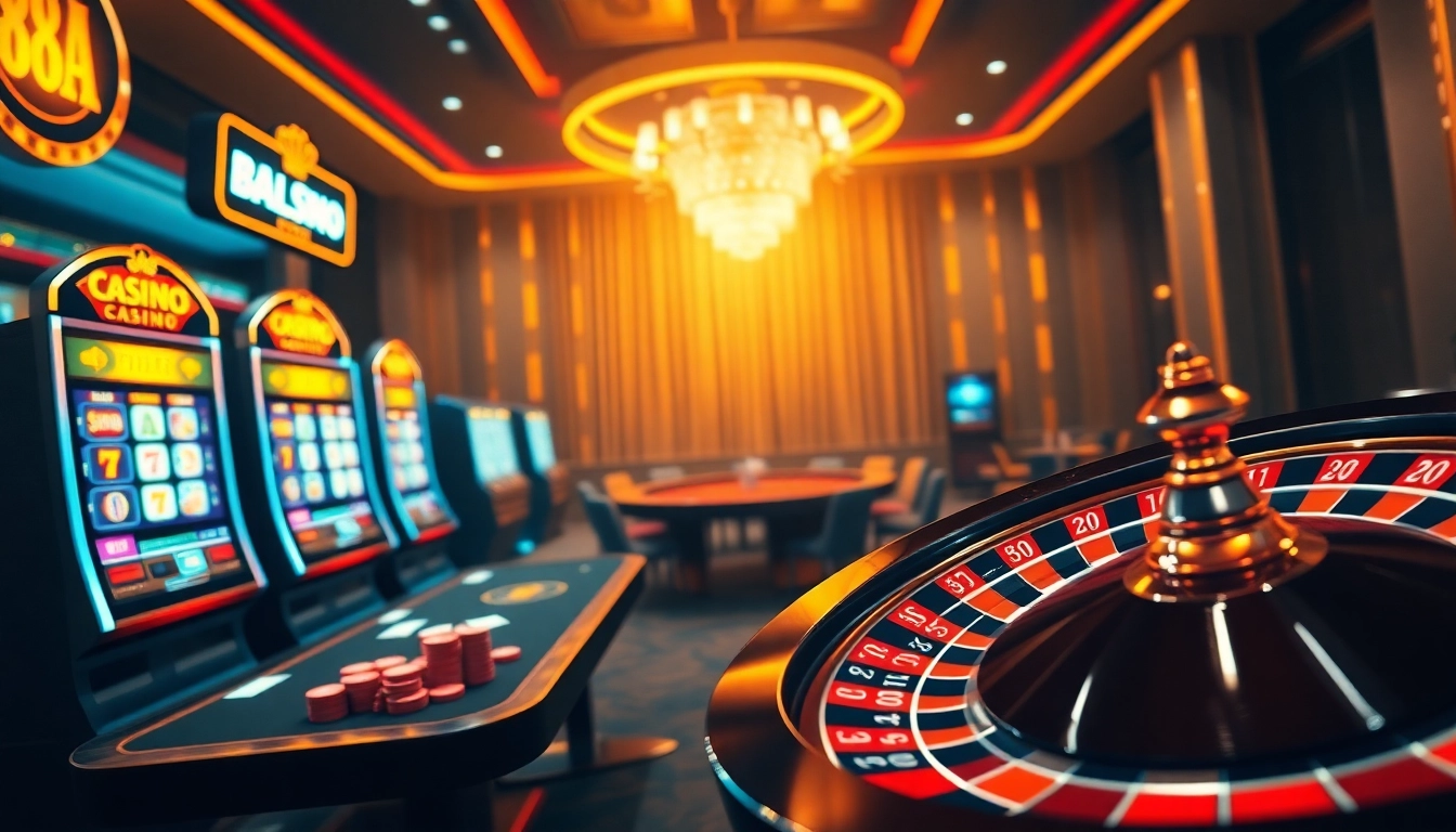 Experience the excitement of Đăng nhập 88AA at a luxurious online casino with vibrant gaming elements.