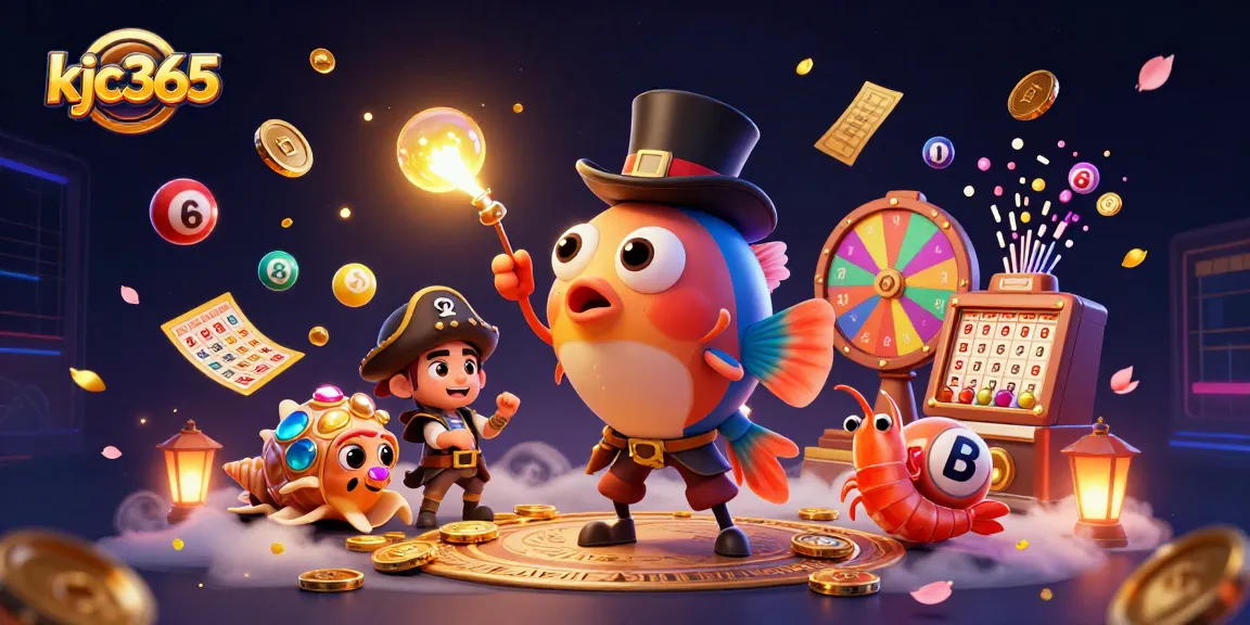 Win big with kjc365's exciting lottery scene featuring vibrant characters and dynamic elements.