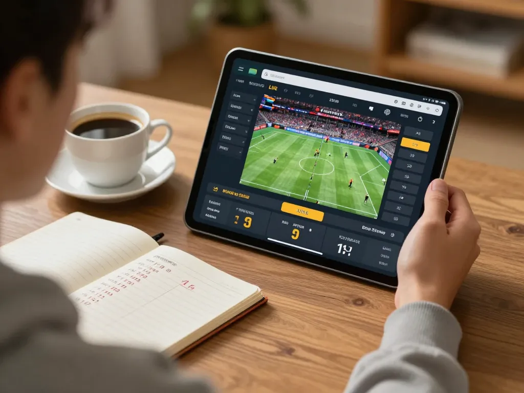 Bsport player analyzing live sports odds and matches while enjoying a cozy home atmosphere.