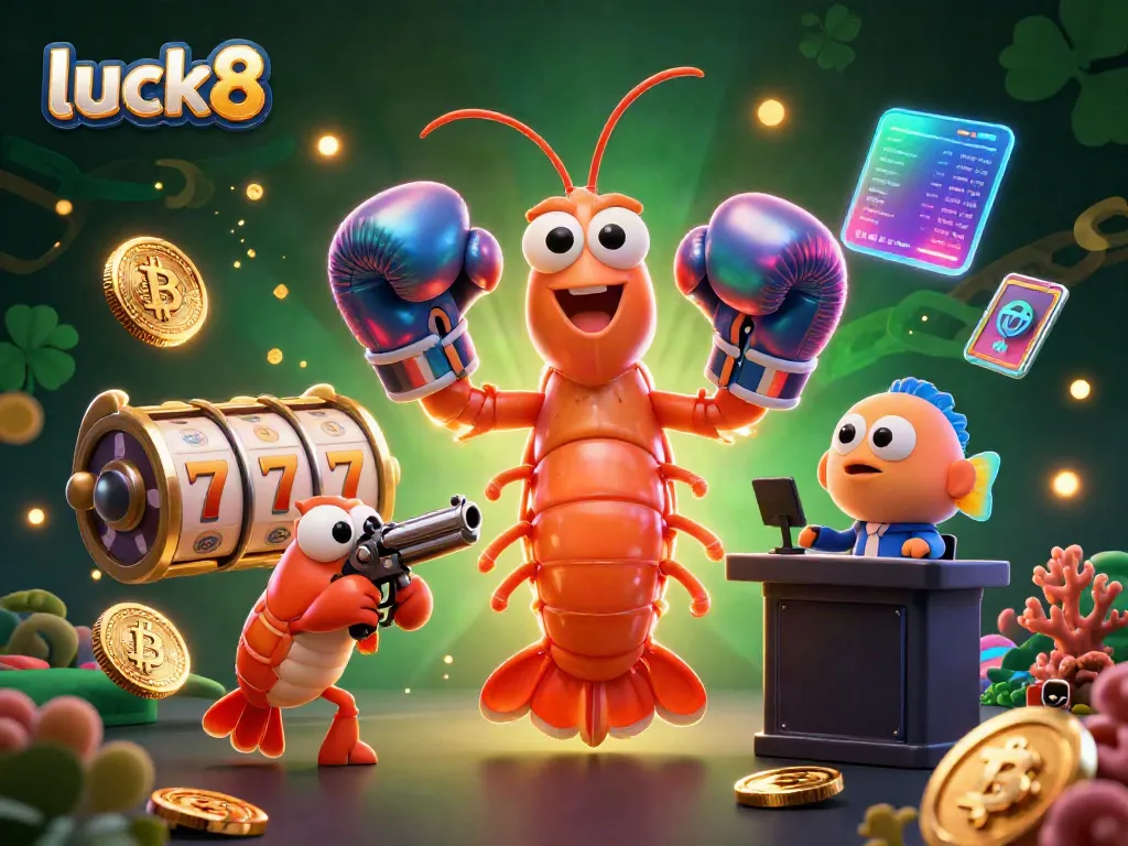 Experience winning thrills with luck8 in a vibrant casino scene featuring animated characters and dynamic gambling elements.
