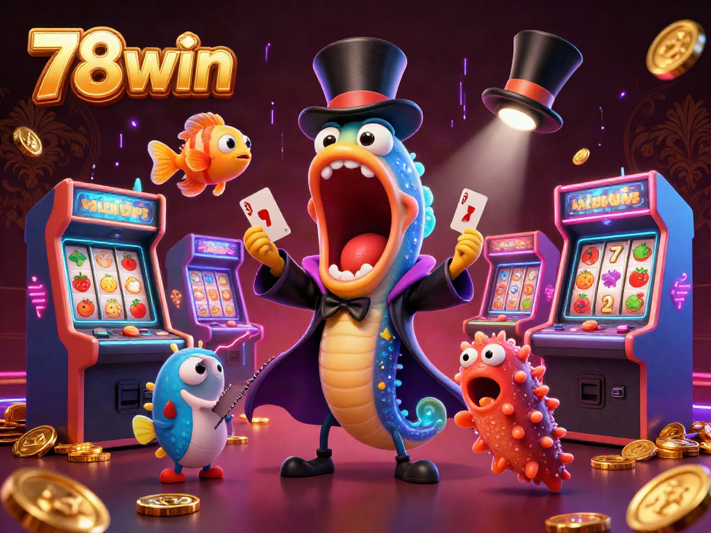 Engage with the vibrant world of 78win's casino magic featuring extraordinary sea creatures and gaming elements.