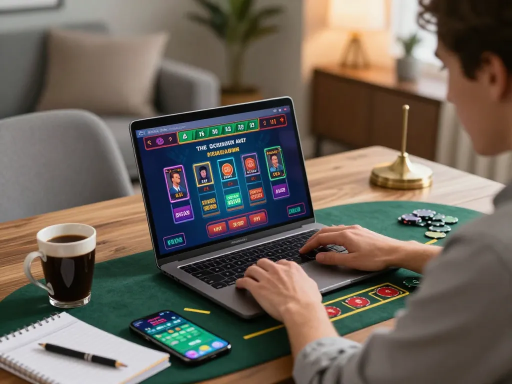 Engaging at-home blackjack session using Usbet app for strategic gameplay in cozy setting