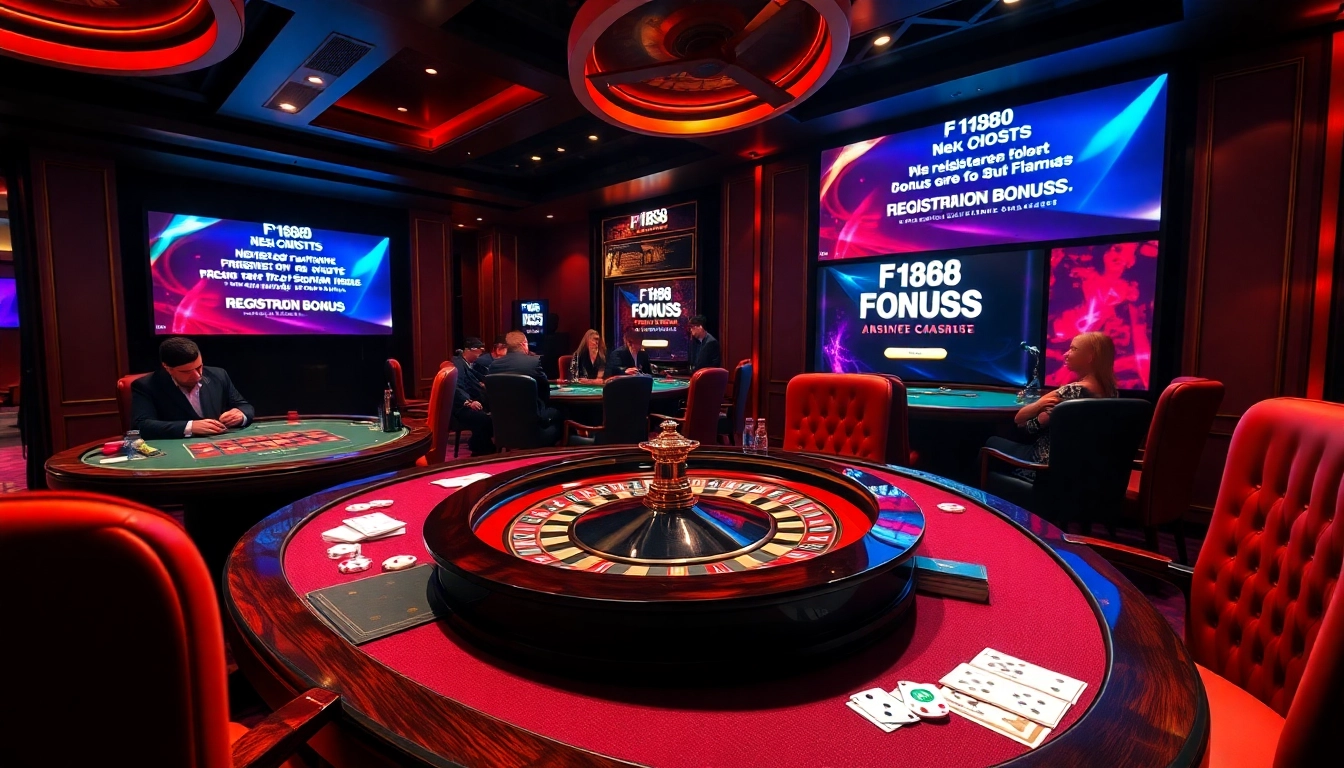 Engage in thrilling gameplay with F168 registration bonuses at this luxurious casino table.