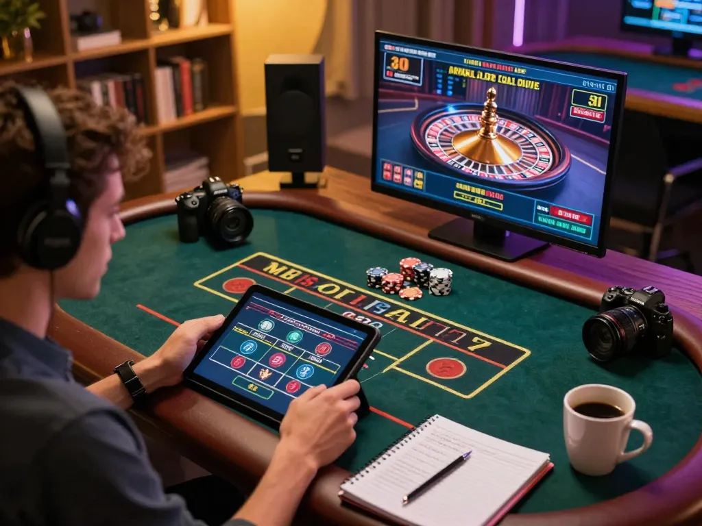 Kuwin1 player engaging in a live dealer game while analyzing winning strategies at home.