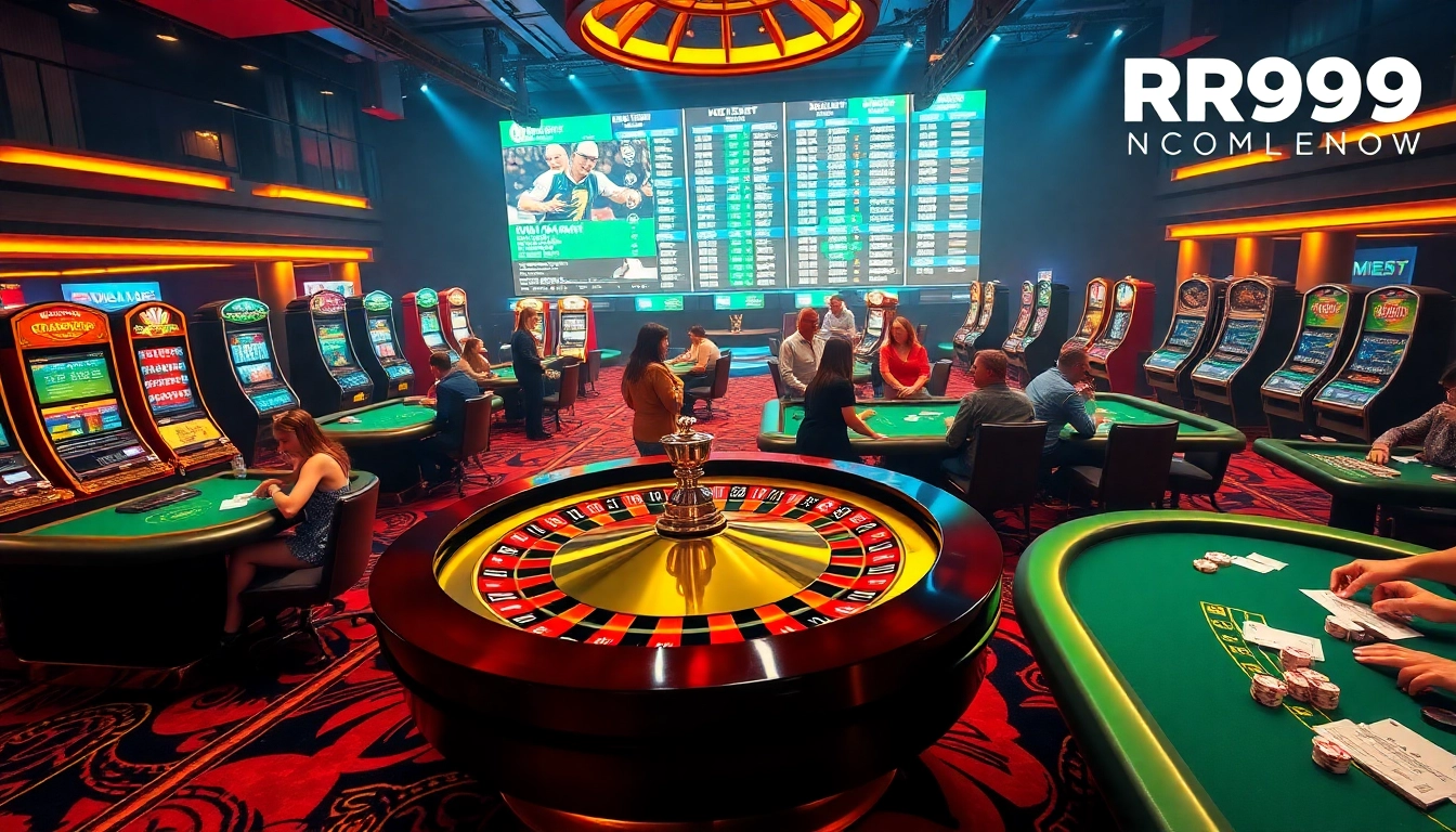 Engaged players enjoying high-stakes poker at RR999.net's vibrant casino, showcasing thrilling gambling action.
